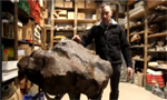 José Vicente Casado, coleccionista de meteoritos con su mayor pieza.