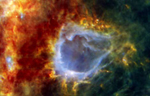 Imagen de la "estrella imposible" captada por el Herschel. | ESA