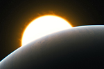 Recreación artística del planeta HD209458b, conocido como "Júpiter caliente". | ESO / L. Calçada