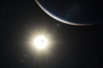 Recreación del sistema planetario similar al Sistema Solar. | ESO
