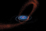 La Via Láctea (espiral del centro) engullendo a la galaxia Sagitario. | El Mundo