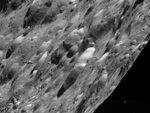 Imagen de Rhea tomada por la nave Cassini. Foto: NASA