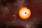 Recreación del sistema planetario de Kepler-11.|Nature|NASA