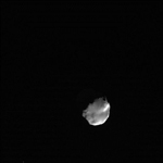 Luna en Saturno. Foto: JPL