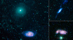 Imágenes de galaxias en colisión. Fotos: Jet Propulsion Laboratory, NASA, Caltech/Harvard-Smithsonian CfA