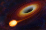 Recreación de la estrella al borde del agujero negro.|"Science"