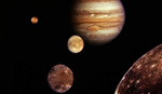Montaje de Júpiter y los satélites galileanos.| NASA/JPL