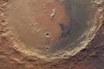 Imagen del cráter que en el pasado fue un lago. | NASA