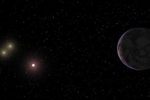 El planeta nuevo junto a las tres estrellas de su sistema. | Carnegie Institution