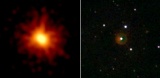 Imgenes de GRB 080319B tomadas con los telescopios ultravioleta y ptico del satlite Swift. (Foto: NASA)