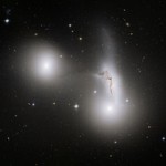 Imagen captada por el Hubble de las tres galaxias que podran fusionarse. | ESA