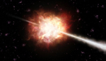 Recreacin artstica de la explosin de rayos gamma. | ESO