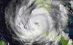Imagen de satlite de un huracn.