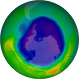 Recreacin del agujero de la capa de ozono en 2007. (Foto: NASA)