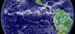 Imagen de satlite de la zona de convergencia intertropical (un cinturn de nubes a la altura del Ecuador). | NASA